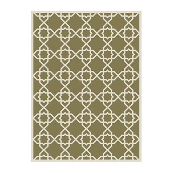 Safavieh Courtyard Indoor/Outdoor 7-ft x 10-ft Green and Cream Area Rug