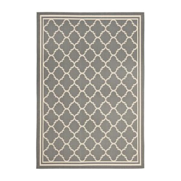 Safavieh Courtyard 7 ft x 10 ft Anthracite and Beige Indoor/Outdoor Area Rug