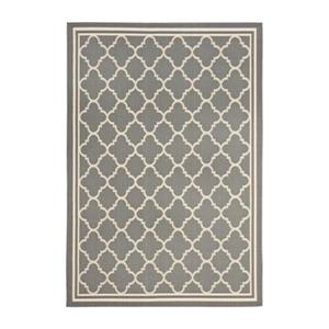 Safavieh Courtyard 7 ft x 10 ft Anthracite and Beige Indoor/Outdoor Area Rug