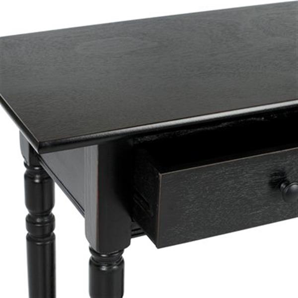 Safavieh Rosemary 2-Drawer Rectangular Distressed Black Wood Console Table