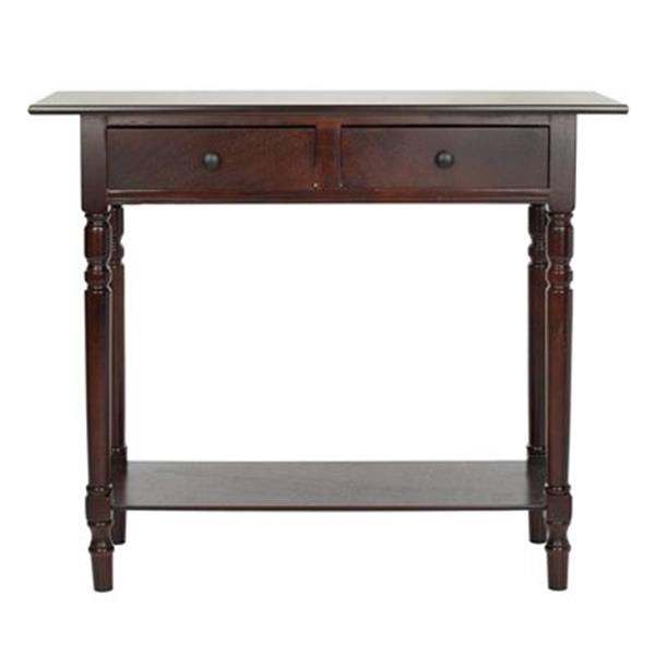 Safavieh Rosemary 2-Drawer Rectangular Dark Cherry Wood Console Table