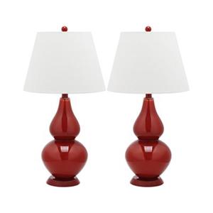 Safavieh 26.50-in Chinese Red Cybil Double-Gourd Table Lamps (Set of 2)