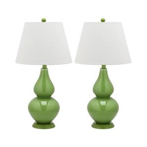 Safavieh 26.50-in Fern Green Cybil Double-Gourd Table Lamps (Set of 2)