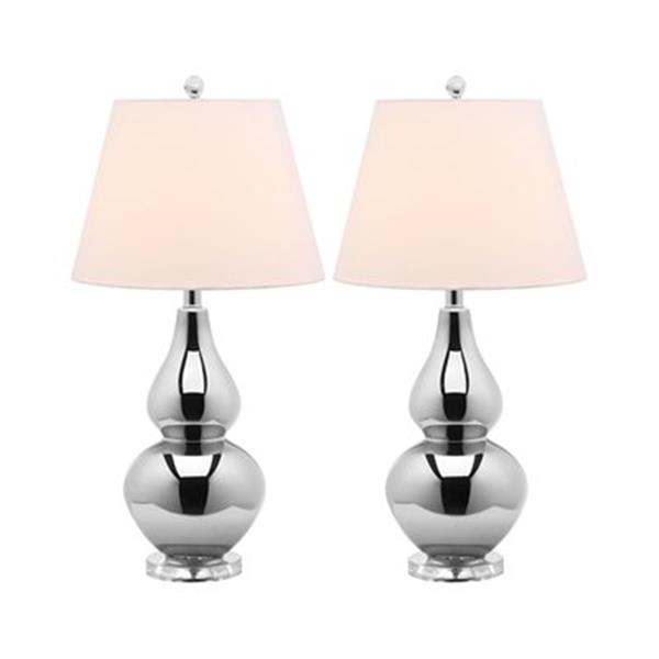 Safavieh 26.50-in Silver Cybil Double-Gourd Table Lamps (Set of 2)