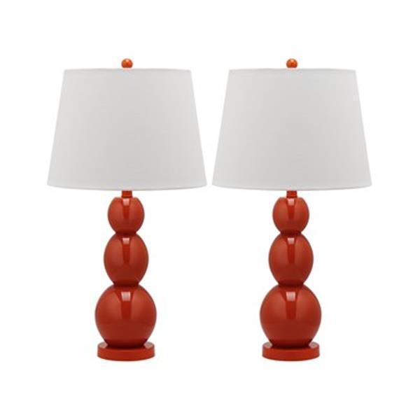Safavieh 27.50-in Blood Orange Jayne Three Sphere Table Lamps (Set of 2)