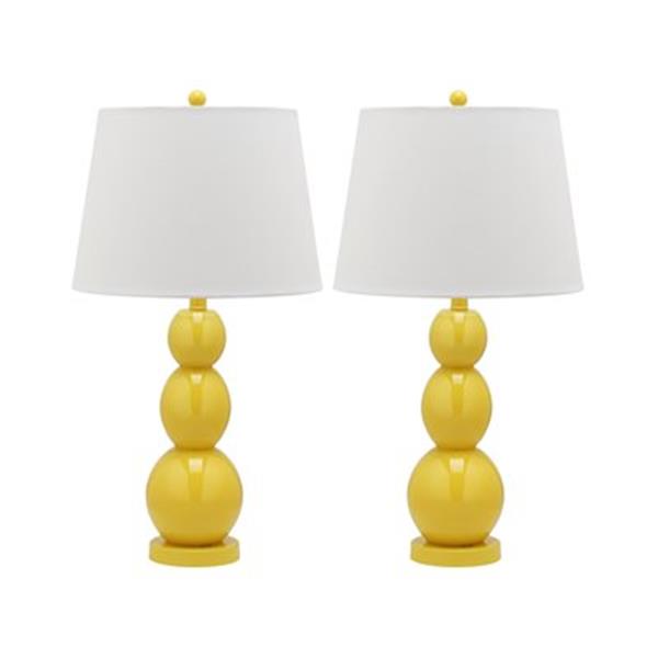 Safavieh 27.50in Yellow Jayne Three Sphere Table Lamps (Set of 2
