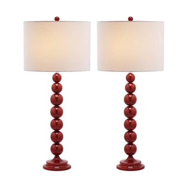 Safavieh 31-in Chinese Red Jenna Stacked Ball Lamps (Set of 2) LIT4090E ...