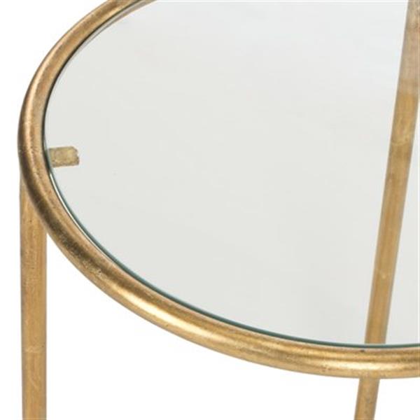 Safavieh Shay 19.7-in Gold/Clear Glass Accent Table