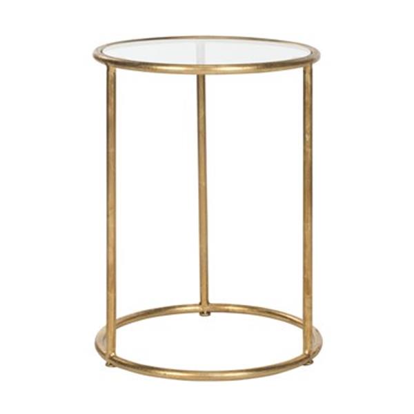 Safavieh Shay 19.7-in Gold/Clear Glass Accent Table