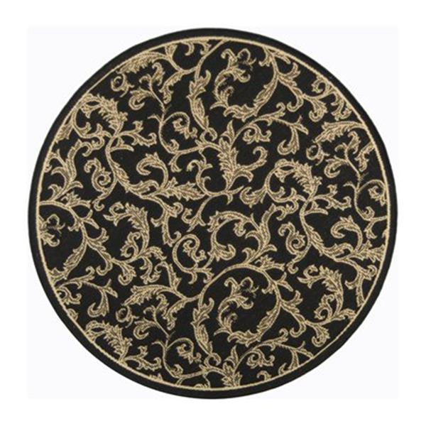 Safavieh Courtyard Indoor/Outdoor Round Black Area Rug