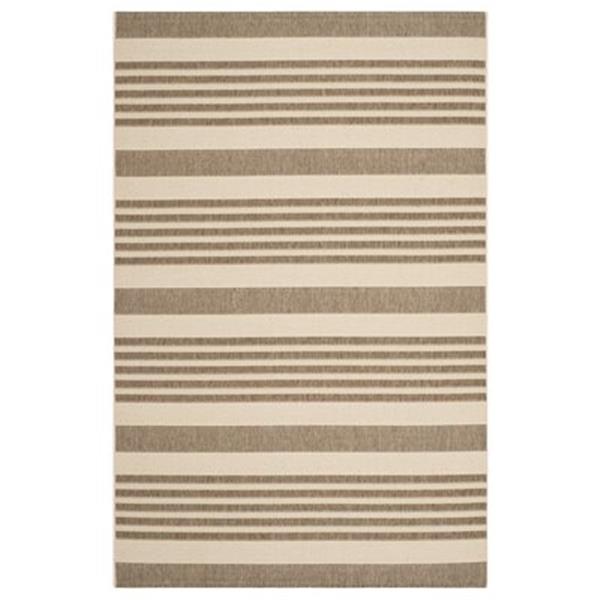 Safavieh Courtyard 6-ft 7-in x 9-ft 6-in Brown and Bone Area Rug