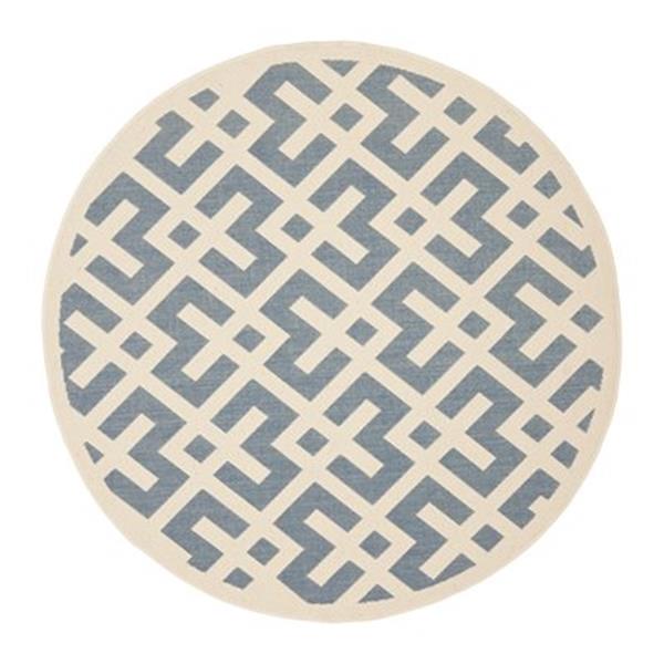 Safavieh Courtyard Indoor/Outdoor Round Blue/Bone Area Rug