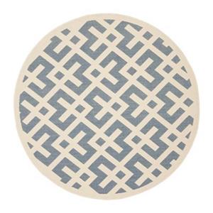 Safavieh Courtyard Indoor/Outdoor Round Blue/Bone Area Rug