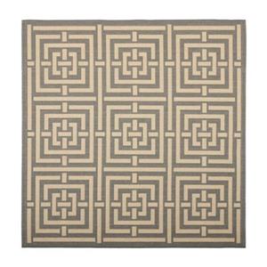 Safavieh Courtyard 8 ft x 8 ft Grey and Cream Indoor/Outdoor Area Rug