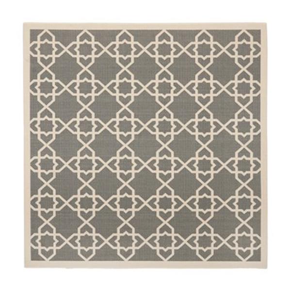 Safavieh Courtyard 8 ft x 8 ft Grey and Beige Indoor/Outdoor Area Rug