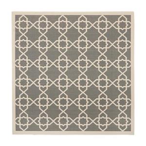 Safavieh Courtyard 8 ft x 8 ft Grey and Beige Indoor/Outdoor Area Rug