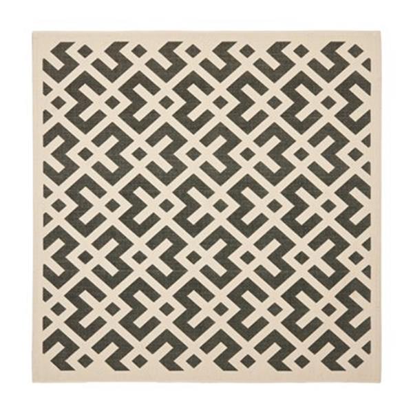 Safavieh Courtyard 8 ft x 8 ft Black Indoor/Outdoor Area Rug