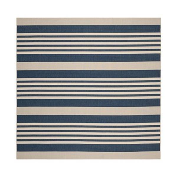 Safavieh Courtyard 8 ft x8 ft Navy and Beige Area Rug