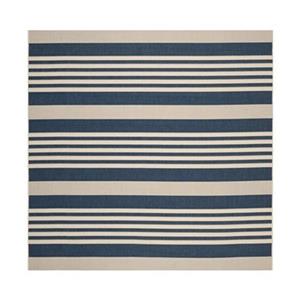 Safavieh Courtyard 8 ft x8 ft Navy and Beige Area Rug