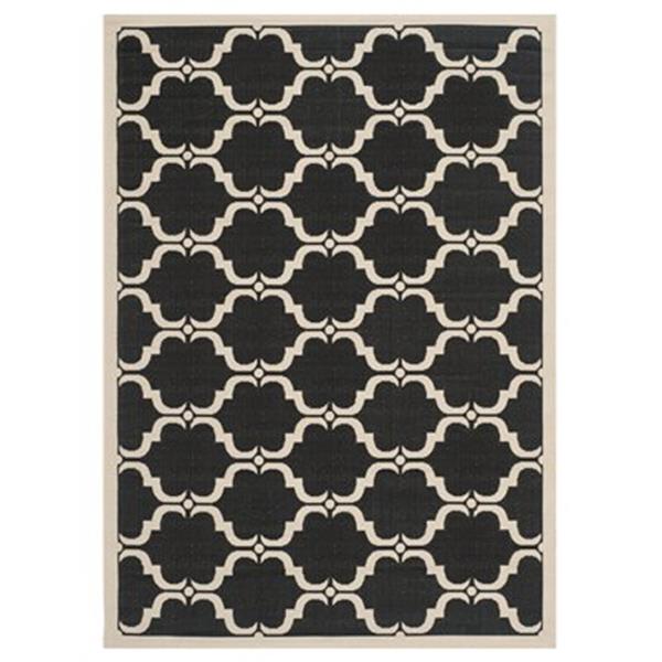 Safavieh Courtyard 7 ft x 10 ft Black and Beige Area Rug