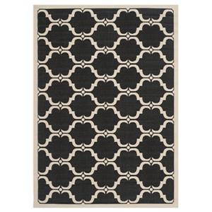 Safavieh Courtyard 7 ft x 10 ft Black and Beige Area Rug