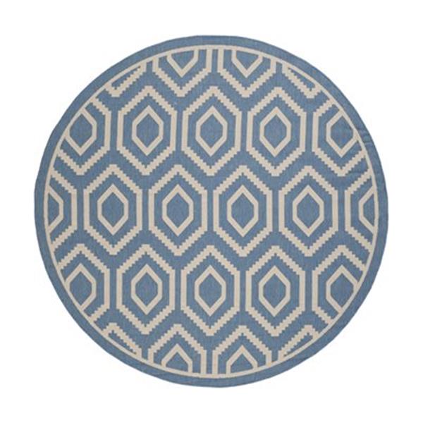 Safavieh Courtyard 8 ft x8 ft Blue and Beige Area Rug