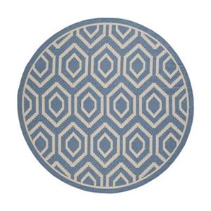 Safavieh Courtyard 8 ft x8 ft Blue and Beige Area Rug