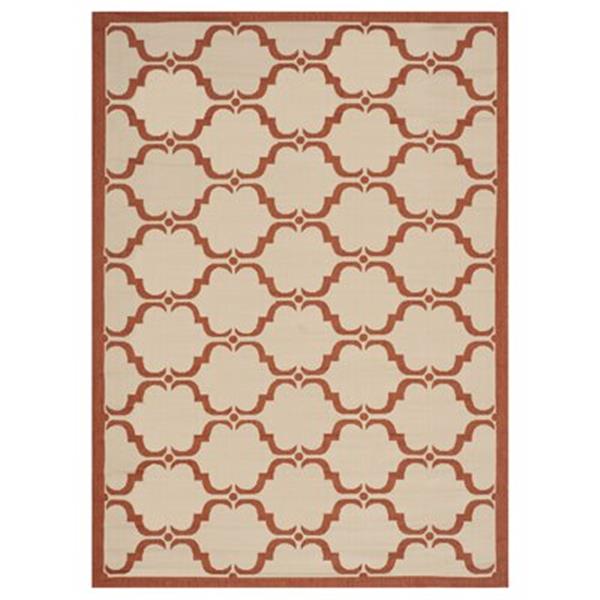 Safavieh Courtyard 7 ft x 10 ft Beige and Terracotta Area Rug