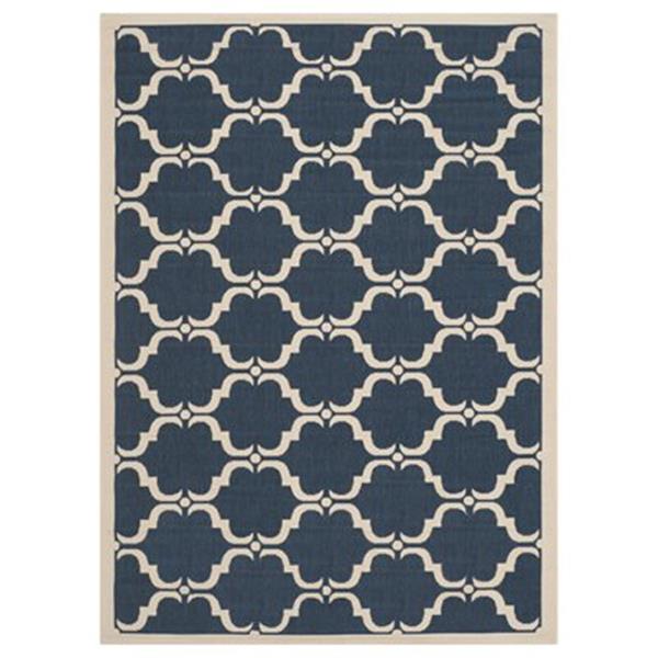 Safavieh Courtyard 7 ft x 10 ft Navy and Beige Area Rug