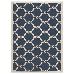 Safavieh Courtyard 7 ft x 10 ft Navy and Beige Area Rug