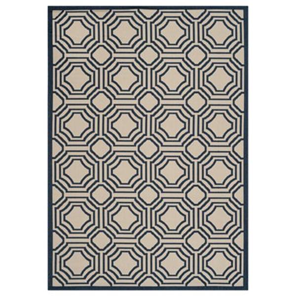 Safavieh Courtyard 7 ft x 10 ft Beige and Navy Area Rug