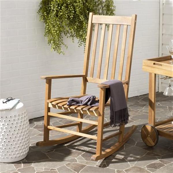 Safavieh 40.6-in x 26-in Natural Wood Shasta Rocking Chair