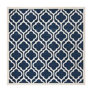 Safavieh Amherst 7 ft x 7 ft Navy and Beige Indoor/Outdoor Rug