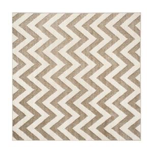 Safavieh Amherst 7 ft x 7 ft Wheat and Beige Chevron Indoor/Outdoor Rug