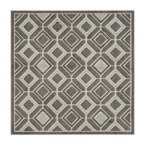 Safavieh Veranda 7-ft Square Ivory/Grey Geometric Indoor/Outdoor Rug