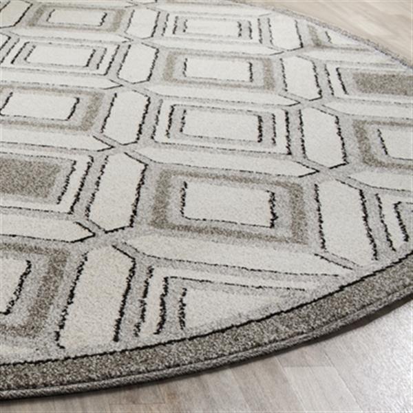 Safavieh Veranda Round Ivory/Grey Geometric Indoor/Outdoor Rug