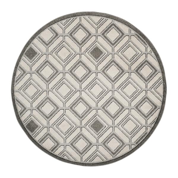 Safavieh Veranda Round Ivory/Grey Geometric Indoor/Outdoor Rug