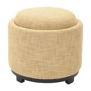 Safavieh Chelsea 17.00-in x 19.00-in Gold Polyester Tray Ottoman