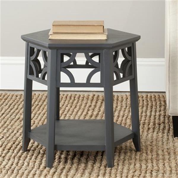 Safavieh Connor 18.1-in Charcoal Grey Hexagon End Table