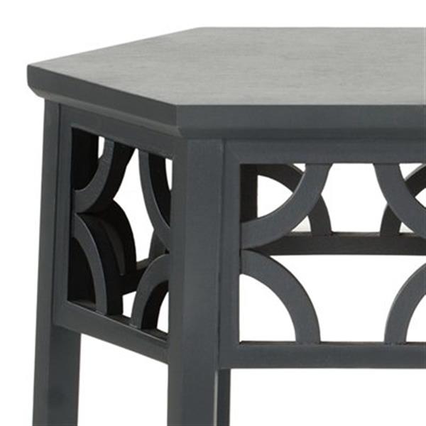 Safavieh Connor 18.1-in Charcoal Grey Hexagon End Table