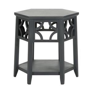 Safavieh Connor 18.1-in Charcoal Grey Hexagon End Table