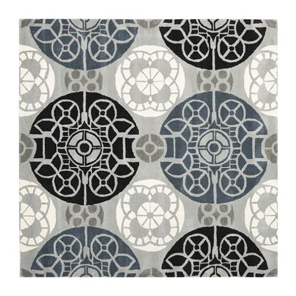 Safavieh WYD376D Wyndham Area Rug, Grey/Black,WYD376D-5SQ