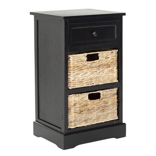 Safavieh Carrie 27.6in Distressed Black Storage Side Table AMH5700B RONA