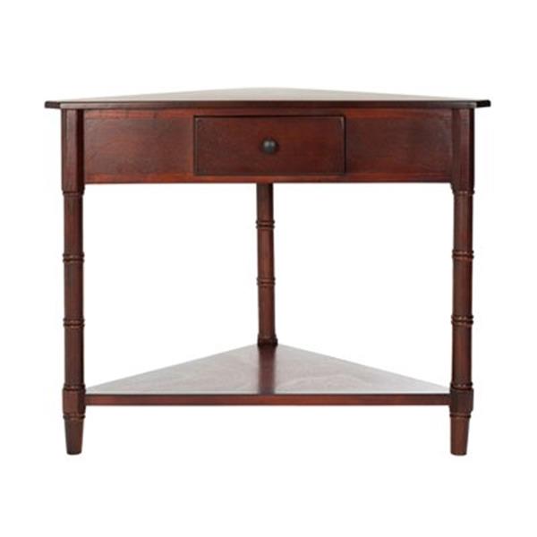 corner console table with drawers