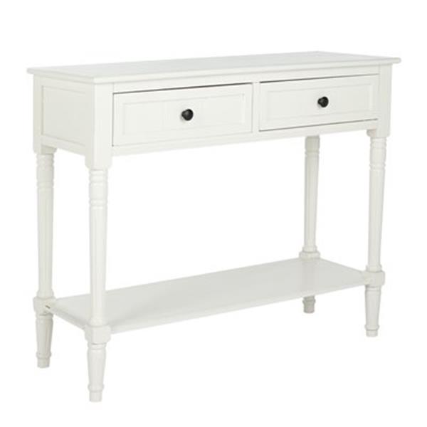 Safavieh Samantha 2 Drawer Rectangular Distressed Cream Wood Console Table Amh5710c Rona