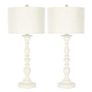 Safavieh 32.50-in French White/Cream Mamie Candlestick Lamps (Set of 2)