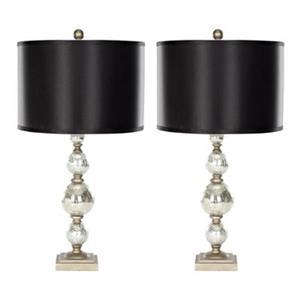 Safavieh 28-in Matte Gold Nettie Mercury Glass Table Lamps (Set of 2)