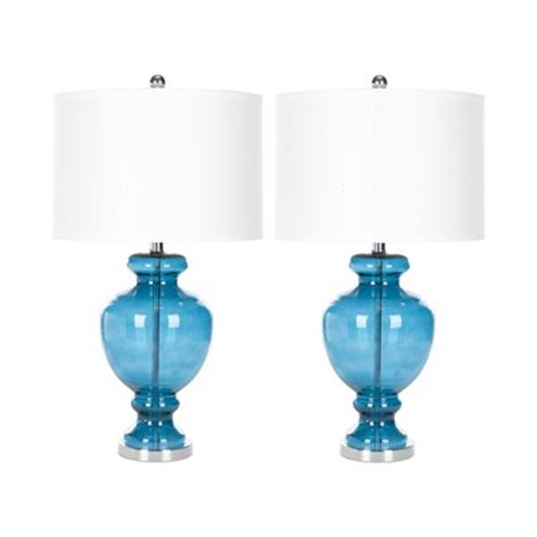 Safavieh 28 In Turquoise Table Lamps, Turquoise Glass Table Lamp