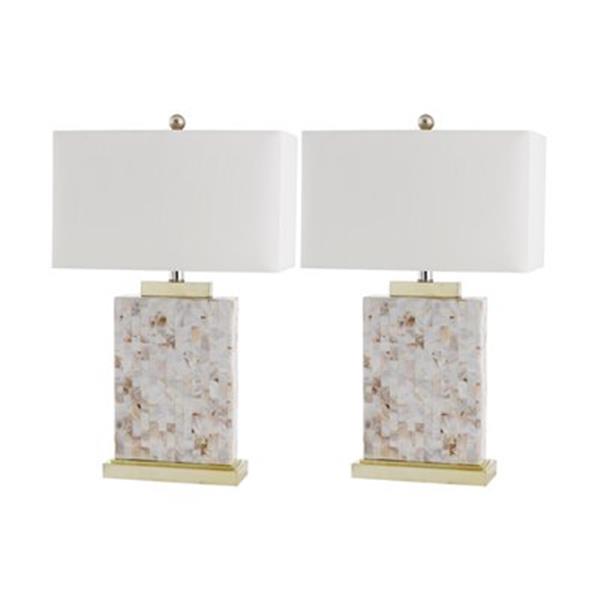 Safavieh 24.50-in Shell Troy Table Lamps (Set of 2)