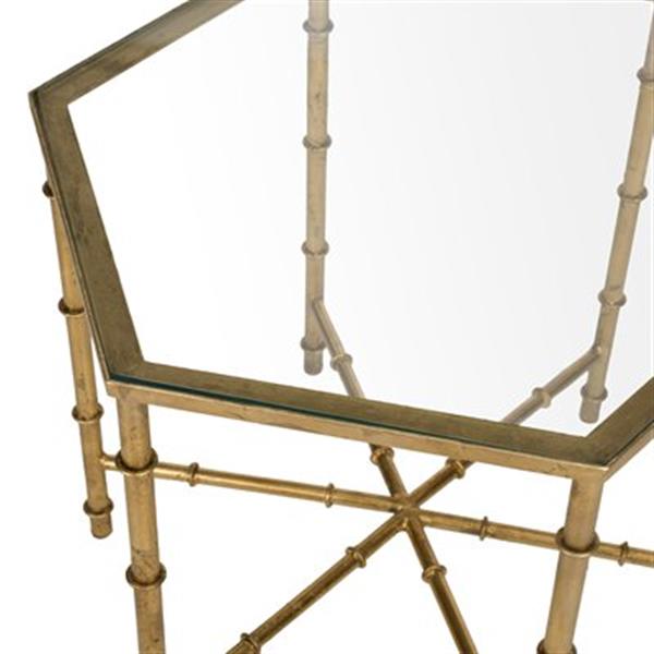 Safavieh Kerri 17-in Gold/Clear Glass Accent Table